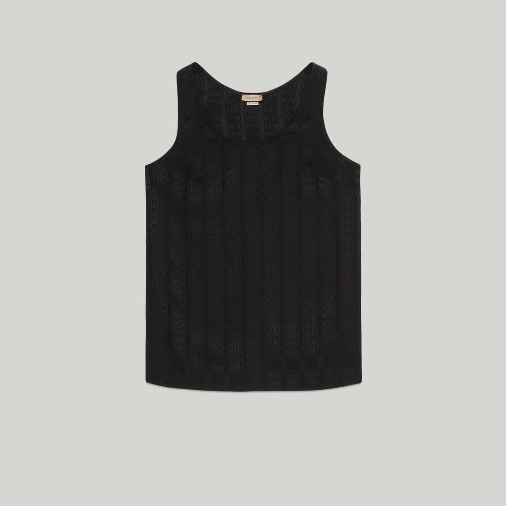 Gucci G Silk crepe Satin Sleeveless Top size Small NWT